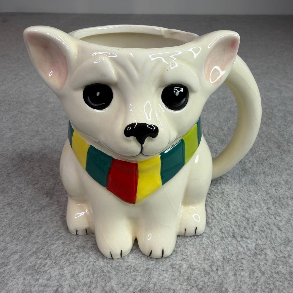Cute Chihuahua Boston Warehouse Coffee Mug White 3D Scarf Puppy